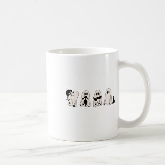 Funny Ghost Black Cat Spooky Season Bus eller godi Kaffemugg
