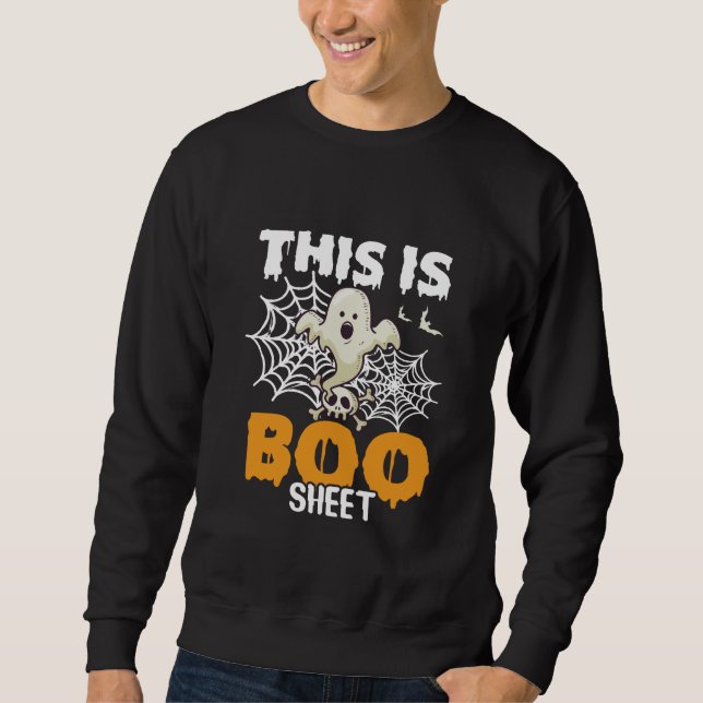 Funny Ghost Boo Lakan Halloween Sweatshirt (Framsida)