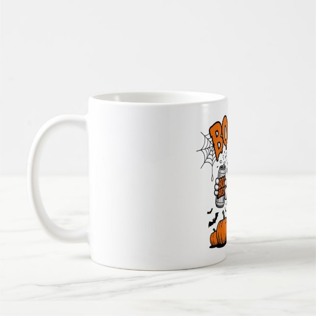 Funny Ghost "Boosch" Halloween Design Design Kaffemugg (Vänster)