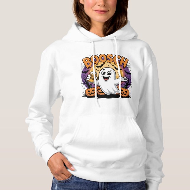 Funny Ghost "Boosch" Halloween Design Design T Shirt (Framsida)