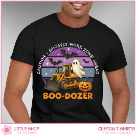 Funny Ghost Bulldozer Anpassade Halloween T Shirt