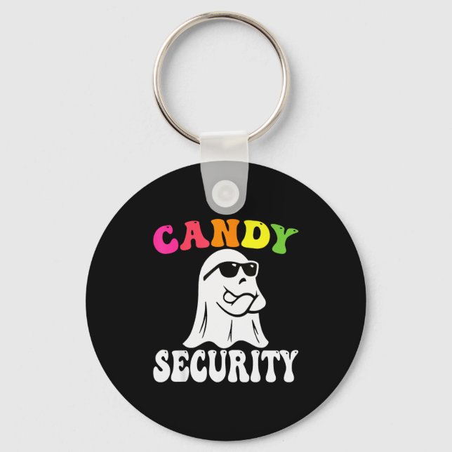 Funny Ghost Candy Security Halloween Costume Hallo Nyckelring (Framsida)