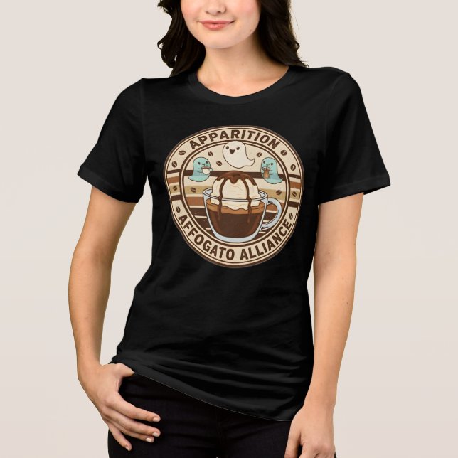 Funny Ghost Coffee T-Shirt Apparition Affogato All (Framsida)