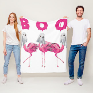 Funny Ghost Flamingo Boo Halloween Costume Gifts Fleecefilt