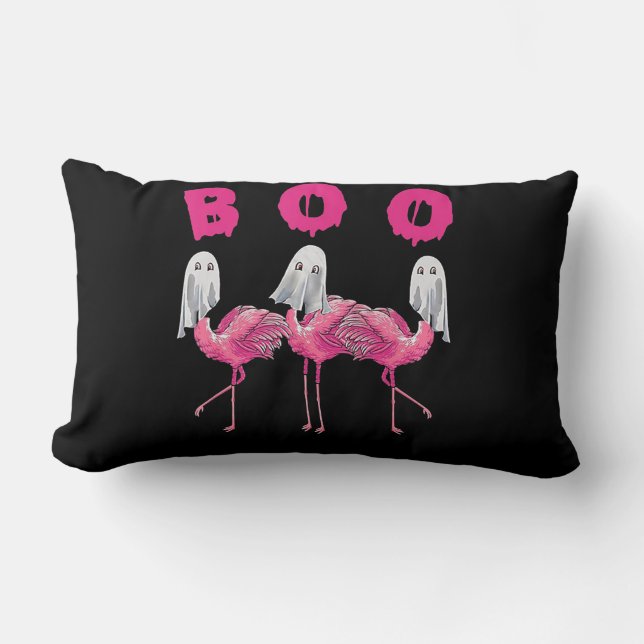 Funny Ghost Flamingo Boo Halloween Costume Gifts Lumbarkudde (Framsida)