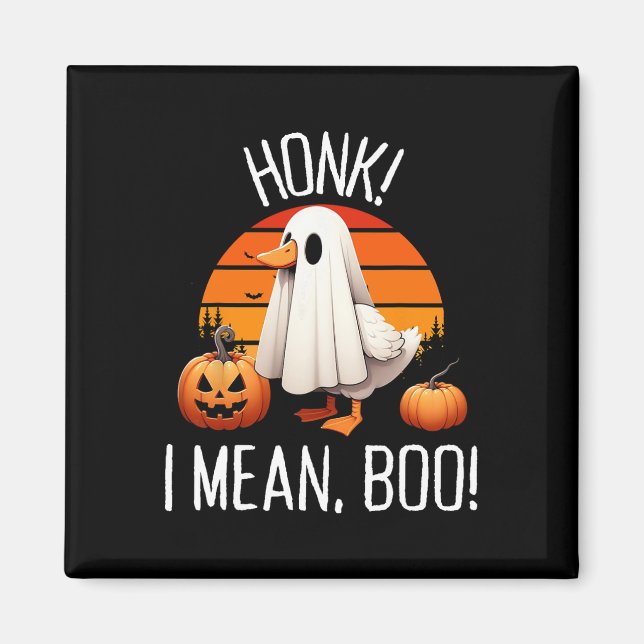 Funny Ghost Goose Honk I Elak Boo Magnet (Framsidan)