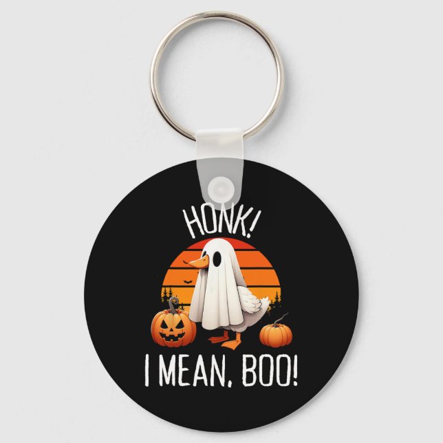 Funny Ghost Goose Honk I Elak Boo Nyckelring (Framsida)