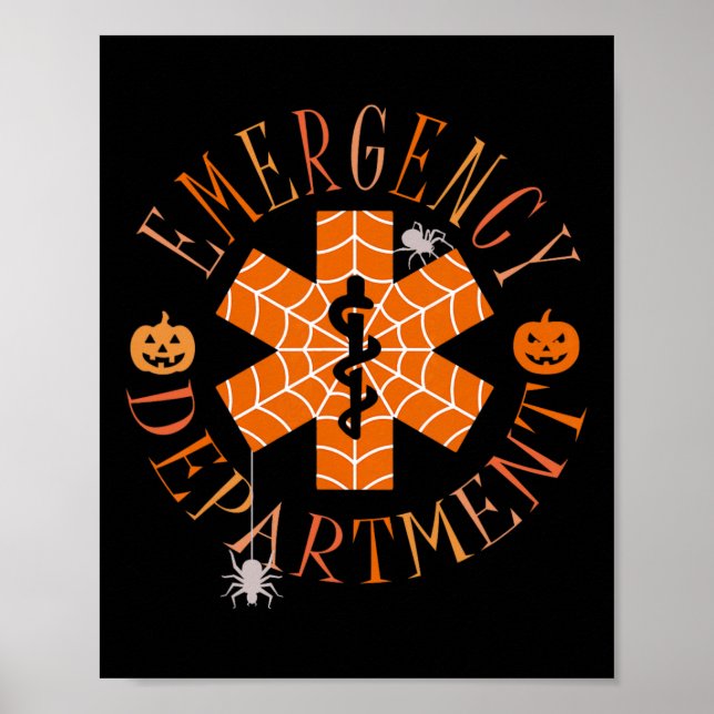 Funny Ghost Halloween Akut Department Er Crew Poster (Framsidan)