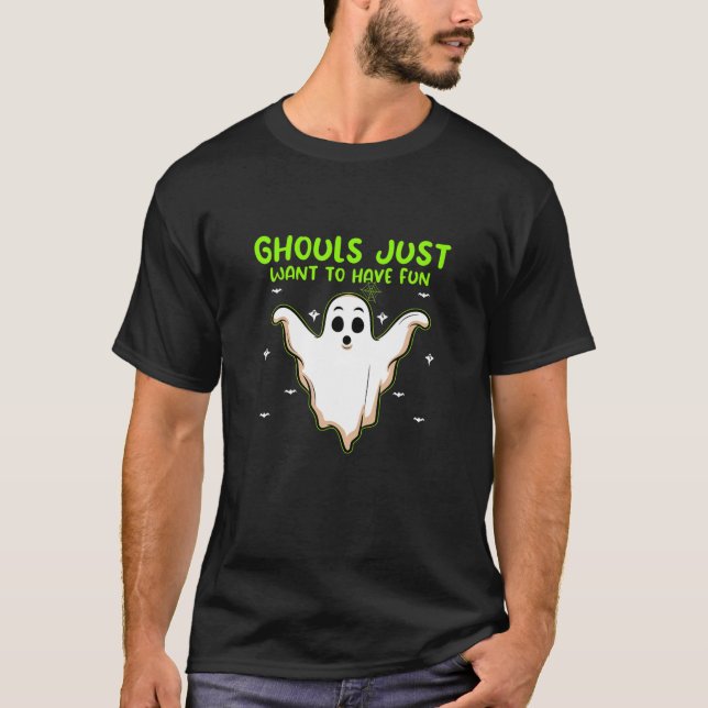 Funny Ghost Halloween fest Costume Dekoration T Shirt (Framsida)