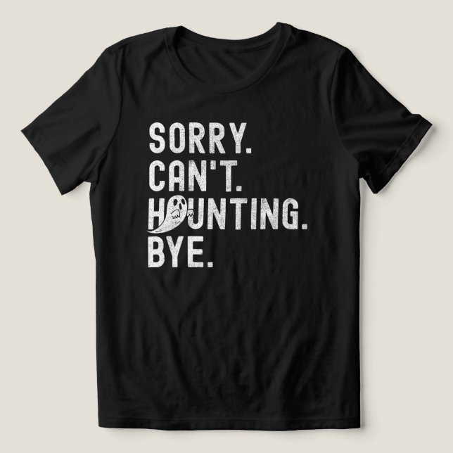 Funny Ghost Haunting Retro Halloween T Shirt (Design Framsida)