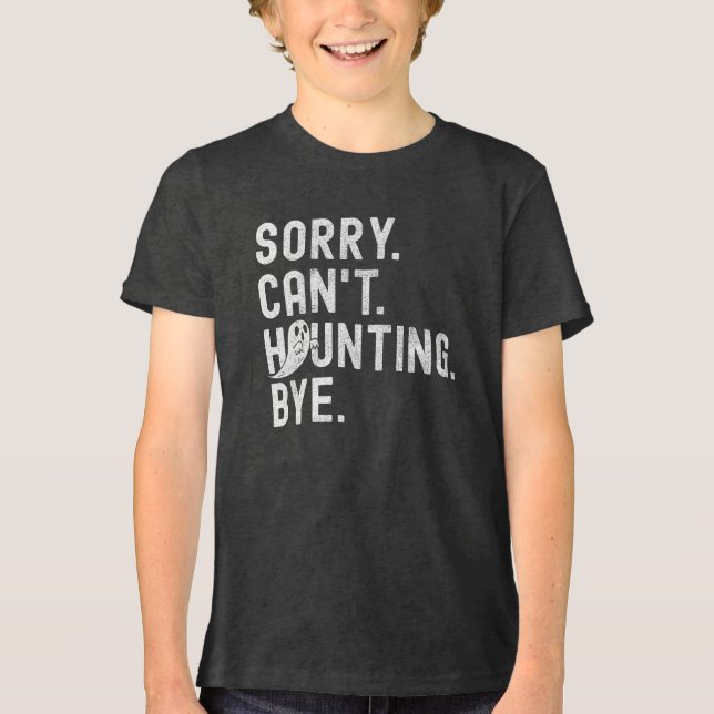 Funny Ghost Haunting Retro Halloween T Shirt (Framsida)
