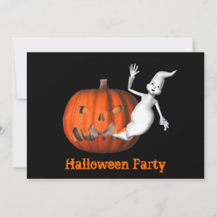 Funny Ghost Jack o lantern Halloween-inbjudan Inbjudningar