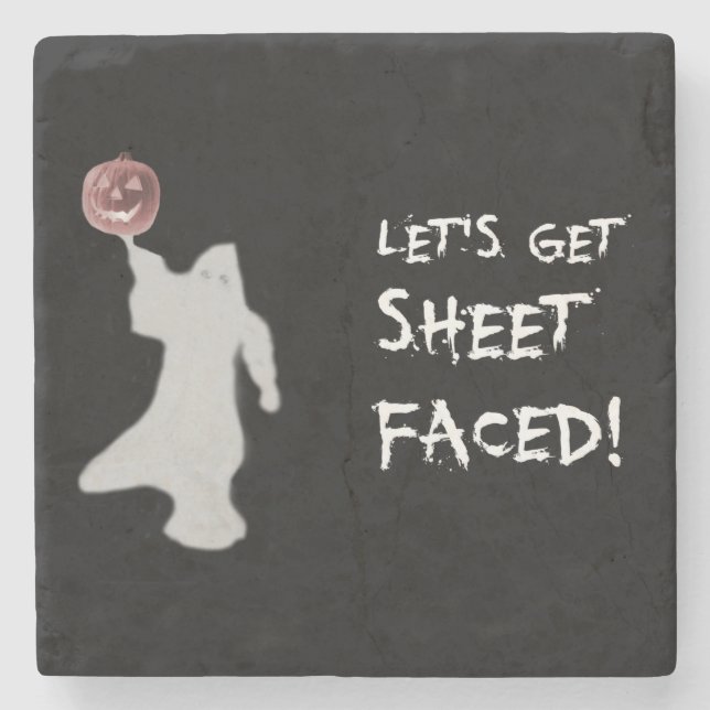 Funny Ghost Jack o lantern Halloween Stenunderlägg (Framsidan)