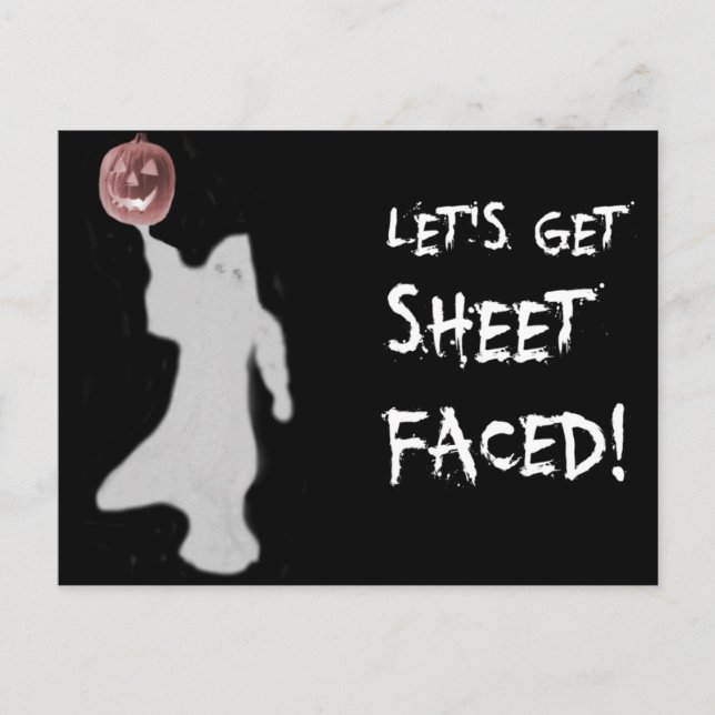 Funny Ghost Jack o lantern Halloween Vykort (Framsida)