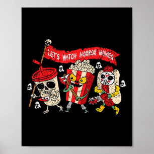 Funny Ghost Lets Watch skräckfilmer Halloween Ske Poster