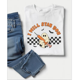 Funny Ghost Nurse I Will Stab You Halloween T Shirt