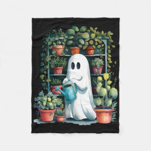 Funny Ghost Plants Spooky Season Bus eller godis H Fleecefilt