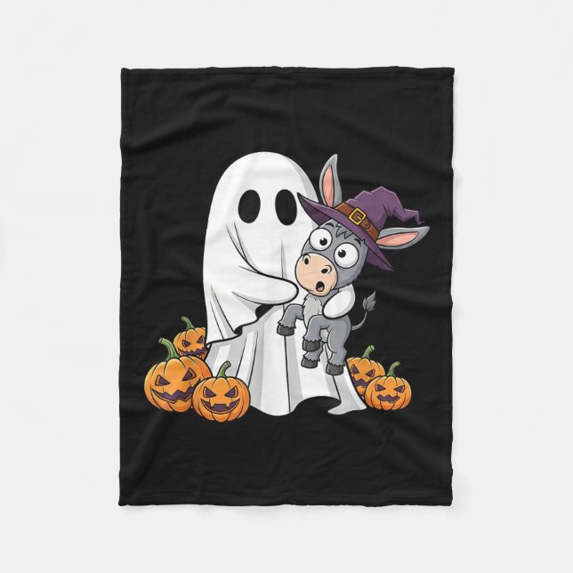 Funny Ghost Pumpkin Halloween Kids Manar Womens Fleecefilt (Framsidan)