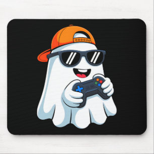 Funny Ghost spelar videospel Halloween-spelbo Musmatta