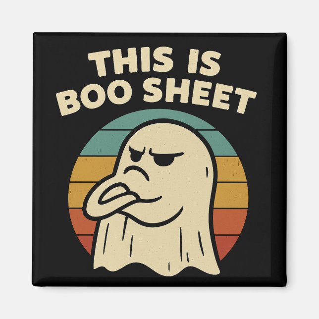 Funny Ghost "this Is Boo Lakan" Retro Halloween Magnet (Framsidan)