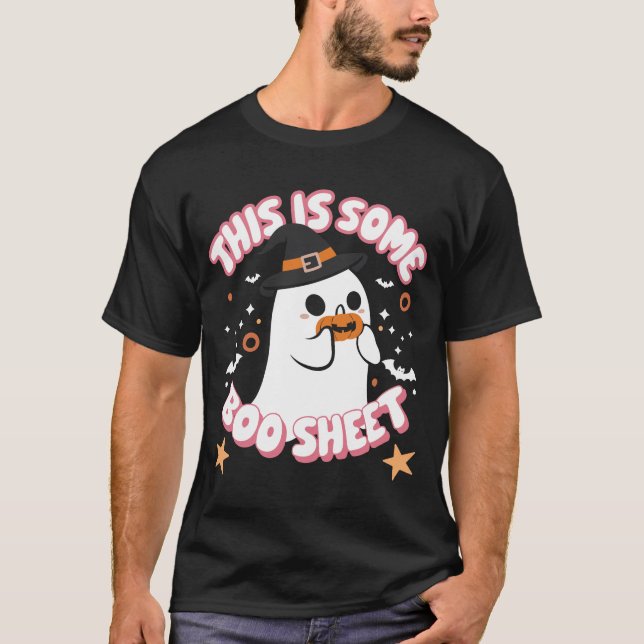 Funny Ghost This is Some Boo Sheet Halloween  T Shirt (Framsida)