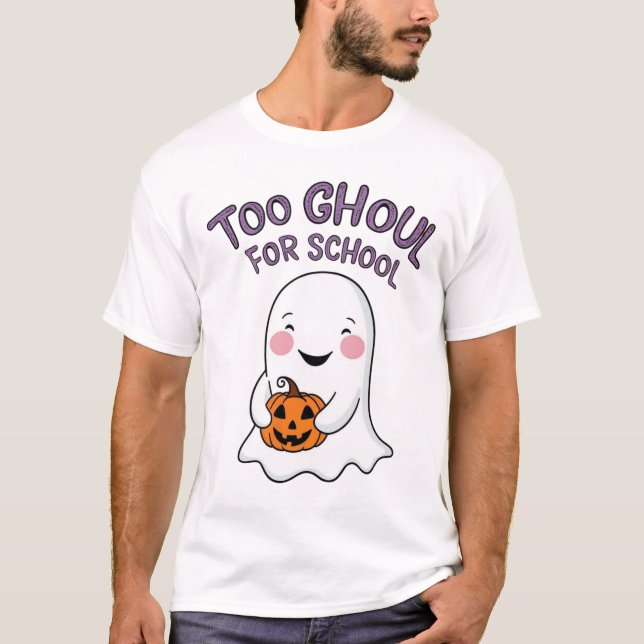 Funny Ghost to Ghoul for School T Shirt (Framsida)