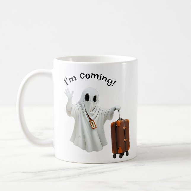 Funny Ghost Travel  Kaffemugg (Vänster)