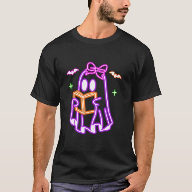 Funny Ghost Trendig Spooky Teacher Trick eller Tea T Shirt (Framsida)