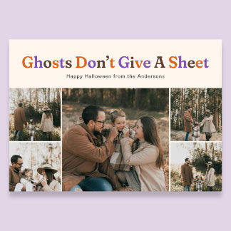 Funny Ghosts Dont Give A Sheet Halloween Photo Julkort