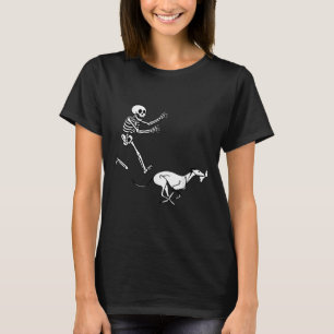 Funny Ghound Running Skeleton Halloween T Shirt