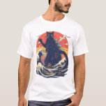 Funny Giant Cat Catzilla Shirt T<br><div class="desc">Unleash the purr-fect monster with this Retro Japanese Catzilla Cat T-Shirt! Featuring a giant mischievous cat towering over a stylized Japanese city with a vibrant vintage sunset background, this design is inspired by classic kaiju movie posters with a funny feline twist. The bold retro colors and distressed vintage style make...</div>