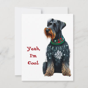 Funny Giant Schnauzer i julsötare Julkort