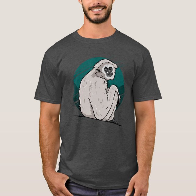 Funny Gibbon Monkey friend T Shirt (Framsida)