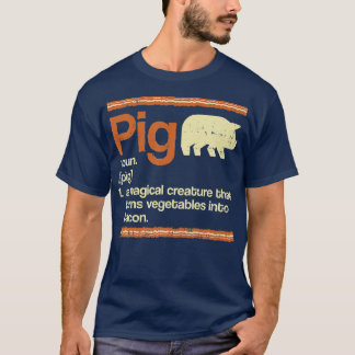 Funny Gift Bacon and Pig Definition Premium T Shirt