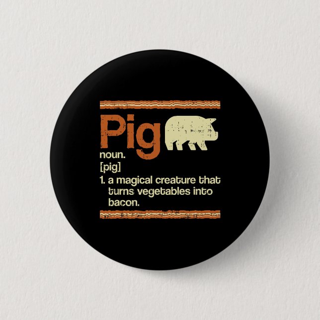 Funny Gift Bacon och Gris definition Knapp (Framsida)