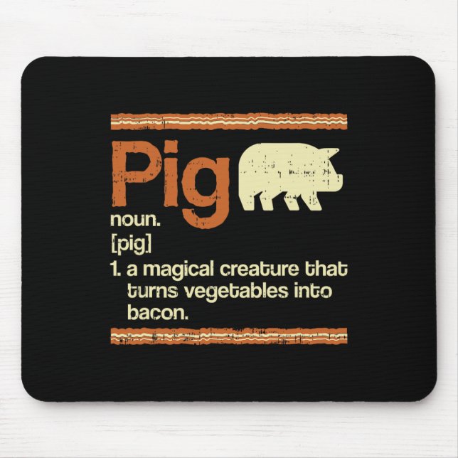 Funny Gift Bacon och Gris definition Musmatta (Framsidan)
