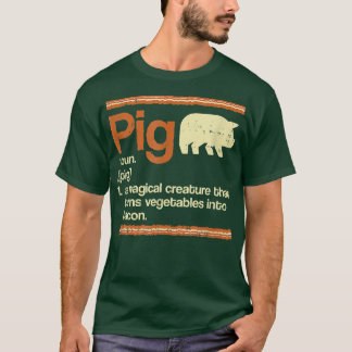 Funny Gift Bacon och Gris Definition T Shirt