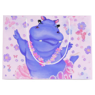 Funny Gift Bag Ballerina Hippo Lycklig Ballet Danc