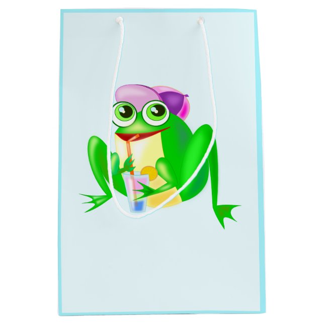 Funny Gift Bag med Lycklig Party Frog (Framsidan)