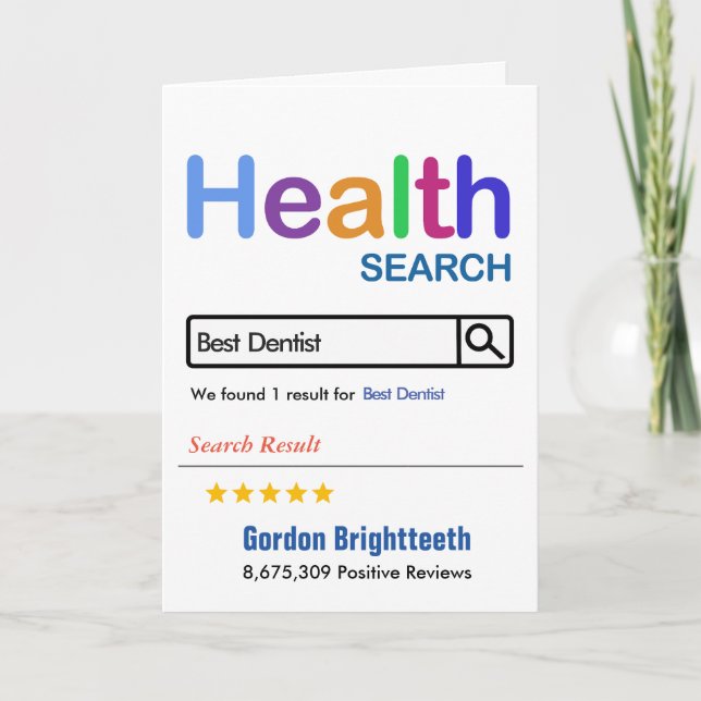 Funny Gift Best Dentist Tack Kort (Framsida)
