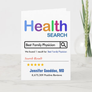 Funny Gift Best Family Physician Tack Kort