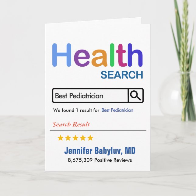 Funny Gift Best Pediatrician Tack Kort (Framsida)