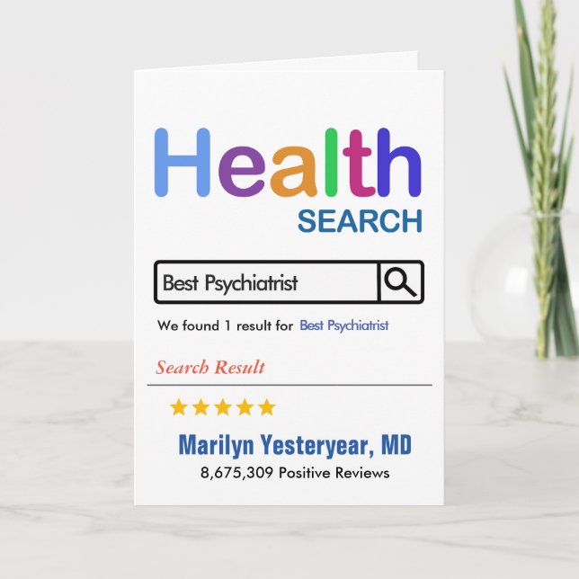 Funny Gift Best Psychiatrist Tack Kort (Framsida)