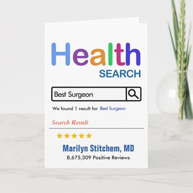 Funny Gift Best Surgeon Tack Kort (Framsida)