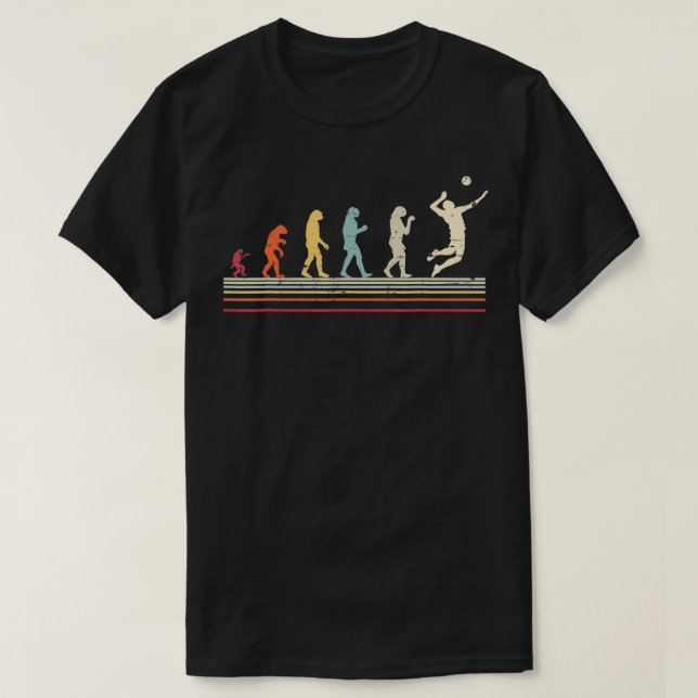 Funny Gift Evolution Design Volleyball and Beach V T Shirt (Design framsida)
