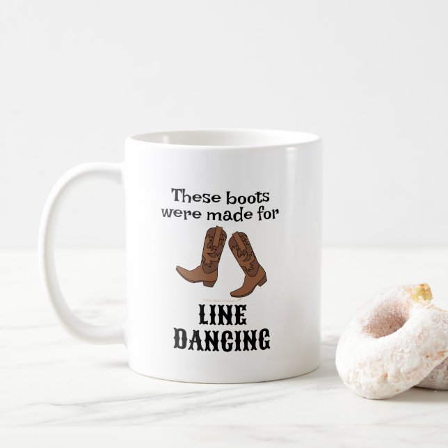 Funny Gift for Line Dancers Line Dancing Boots Kaffemugg (Med munk)