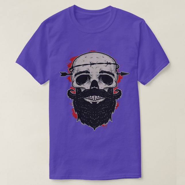 Funny Gift Funny Ansikte Beard Skull T Shirt (Design framsida)