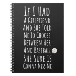 Funny Gift Ideas For Baseball Players Him Team Men Anteckningsbok