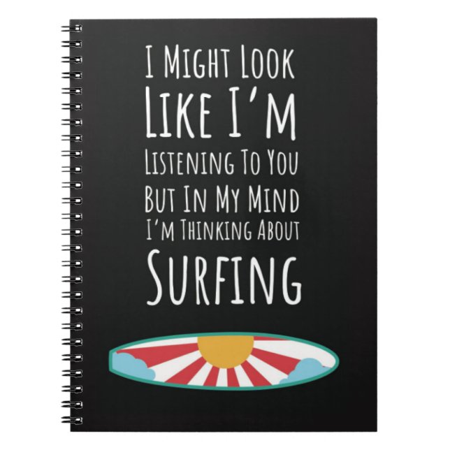 Funny Gift Ideas For Surfers Surfing Fun Joke Anteckningsbok (Framsidan)