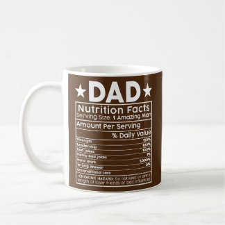 Funny Gift Manar Fars dag Pappa Nutrition Facts Kaffemugg
